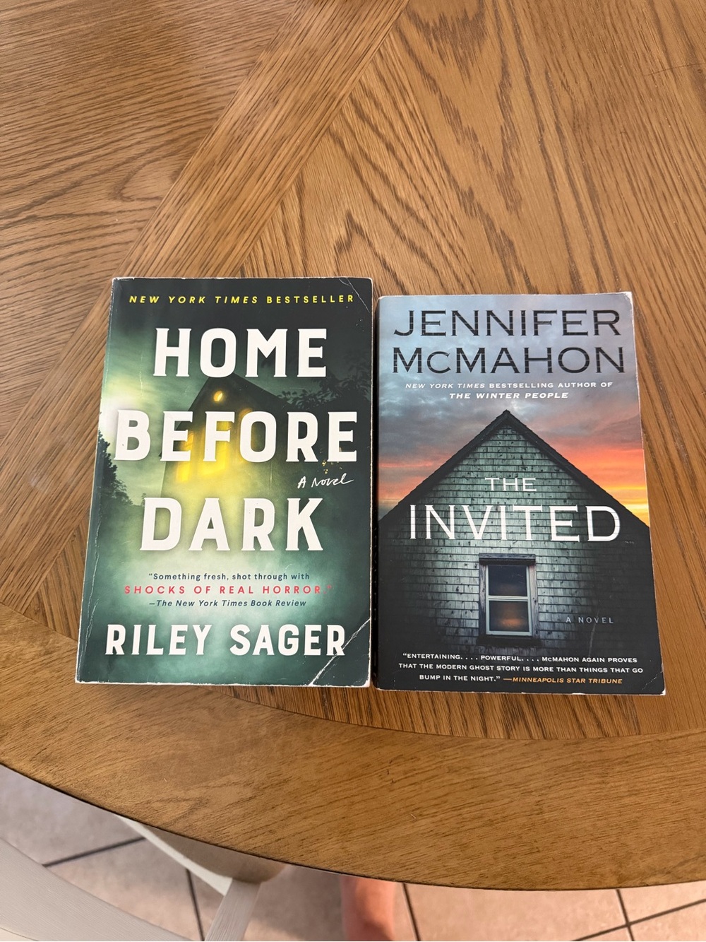 Home Before Dark by Riley Sager and The Invited by Jennifer McMahon books